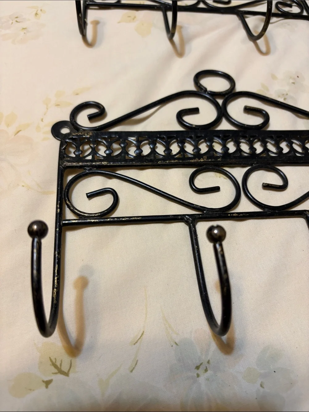 Decorative Black/Gold Metal Wall Hook Rack Set - Unbranded